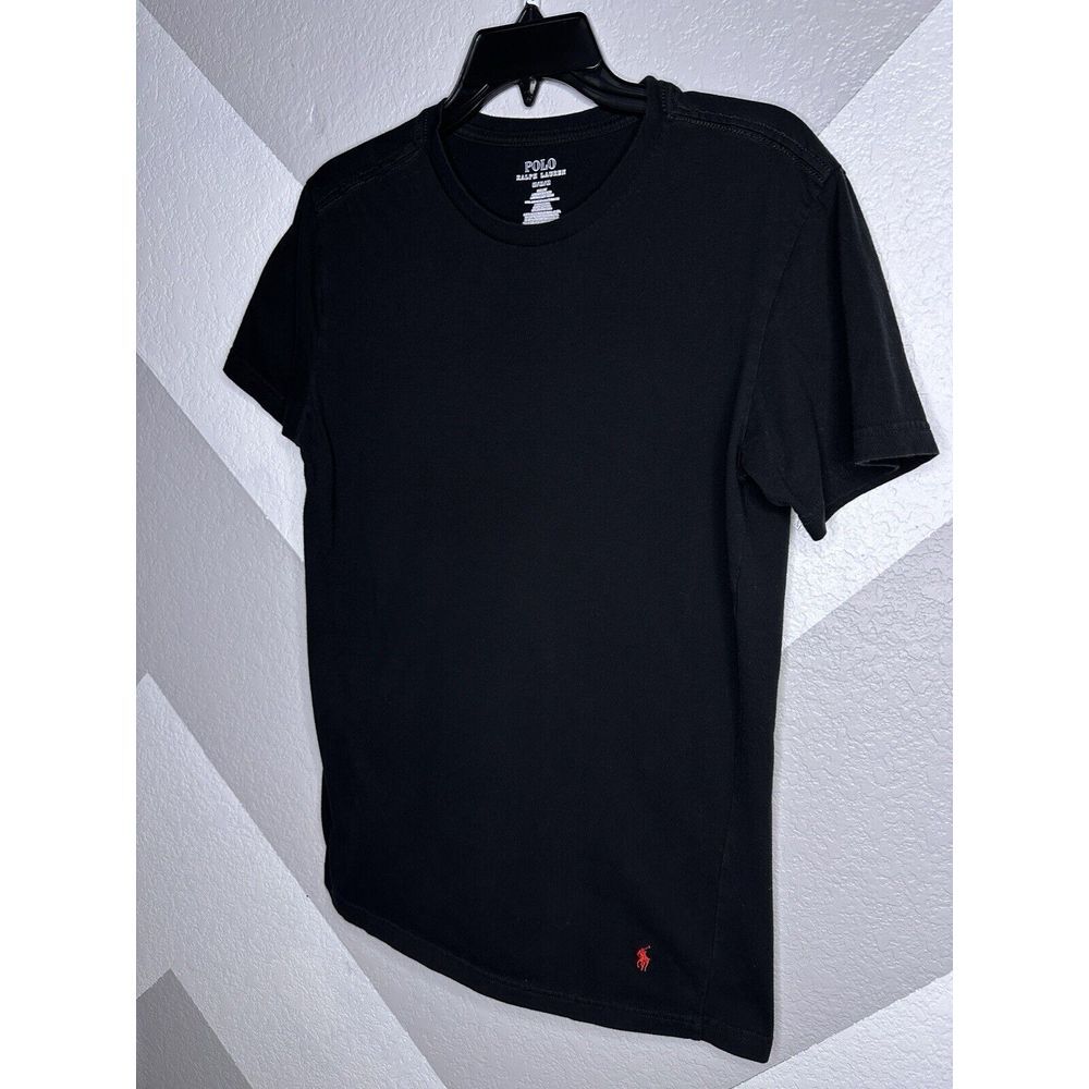 Polo Ralph Lauren T Shirt Mens Size Medium Black Red Pony Slim Fit Tee - Picture 2 of 7